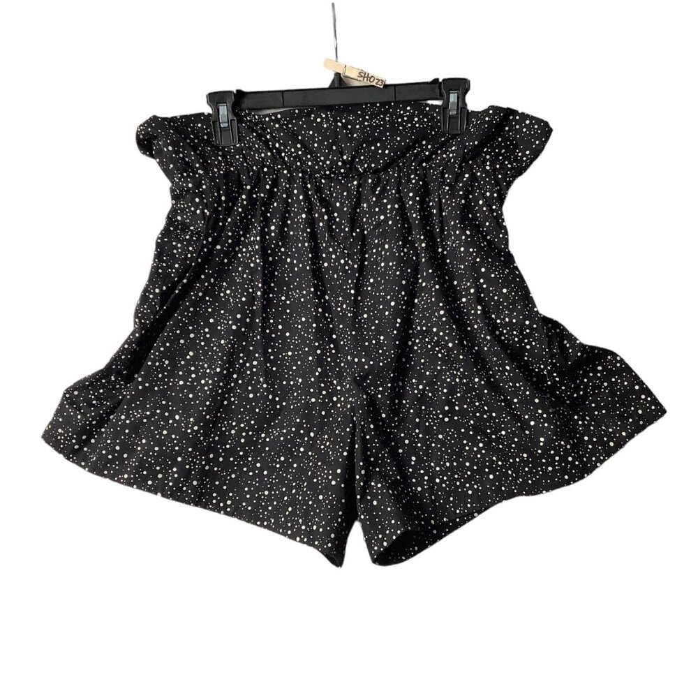 Paris Atelier + Other Stories‎ Paper Bag Polka Dot Shorts Women Size 12 Black
